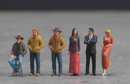Yellow Men and women figure HO 1/64 1/18 1/43 Scale handpaint high detail