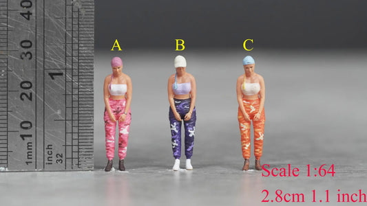 Girl figure 1:18 to 1/64 HO scale handpaint high detail