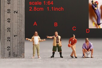 Dude Walter and Fiend figure HO 1/64 1/43 Scale handpaint high detail