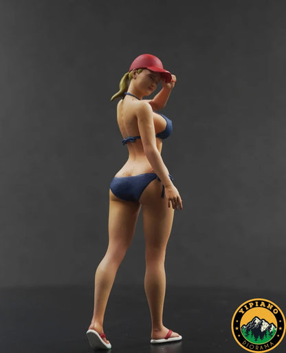 Sexy beach girl wear hat figure handpaint high detail 1:18 scale