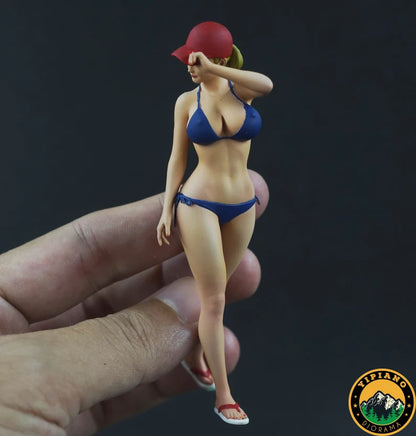 Sexy beach girl wear hat figure handpaint high detail 1:18 scale