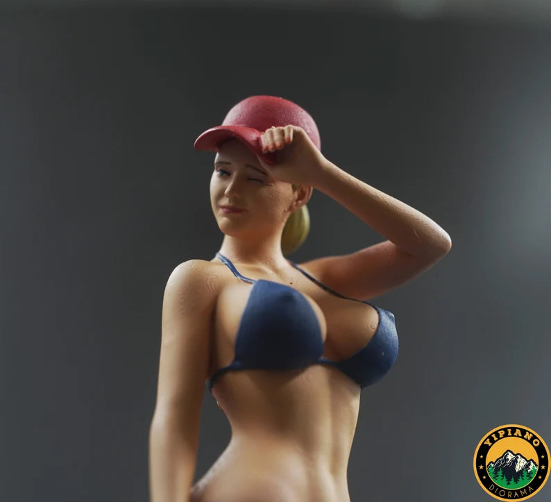 Sexy beach girl wear hat figure handpaint high detail 1:18 scale