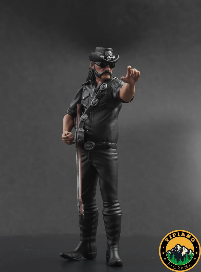 Black Guitarist rocker figure handpaint high detail 1:18 scale