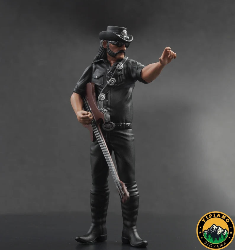 Black Guitarist rocker figure handpaint high detail 1:18 scale
