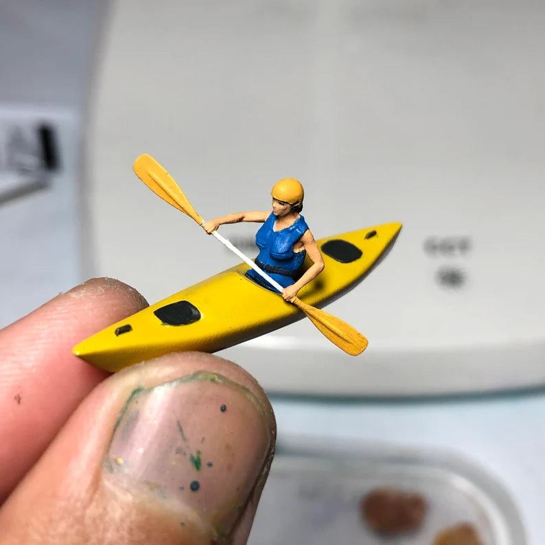 HO & 1:64 scale Kayak man woman handpaint high detail