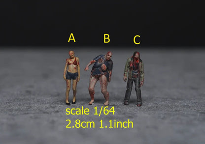 Zombie figure 1:18 to HO scale for Halloween handpaint high detail