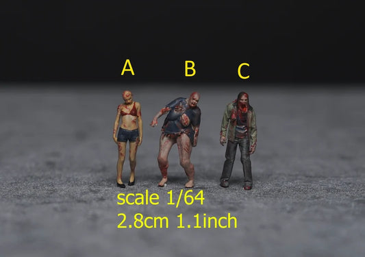 Zombie figure 1:18 to HO scale for Halloween handpaint high detail