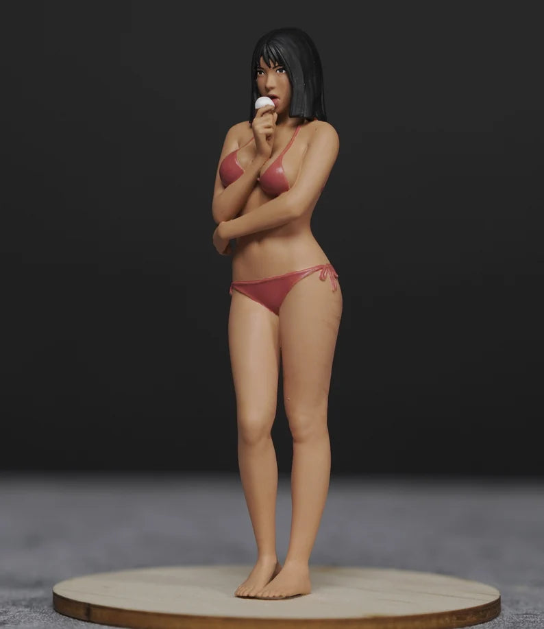 Sexy ice cream girl figure (FOR CUSTOM) handpaint high detail 1:18 to HO scale