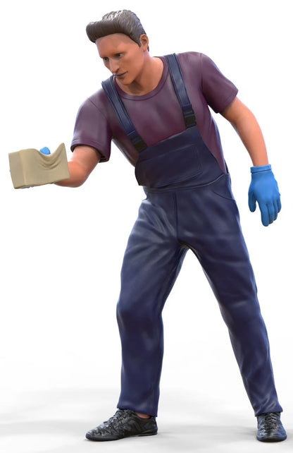 Washer man figure HO 1:64 Scale handpaint high detail