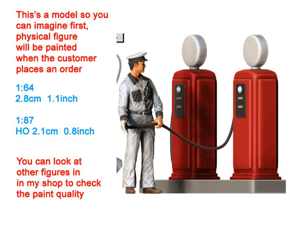 HO & 1:64 scale Gastation 1950s figure handpaint high detail