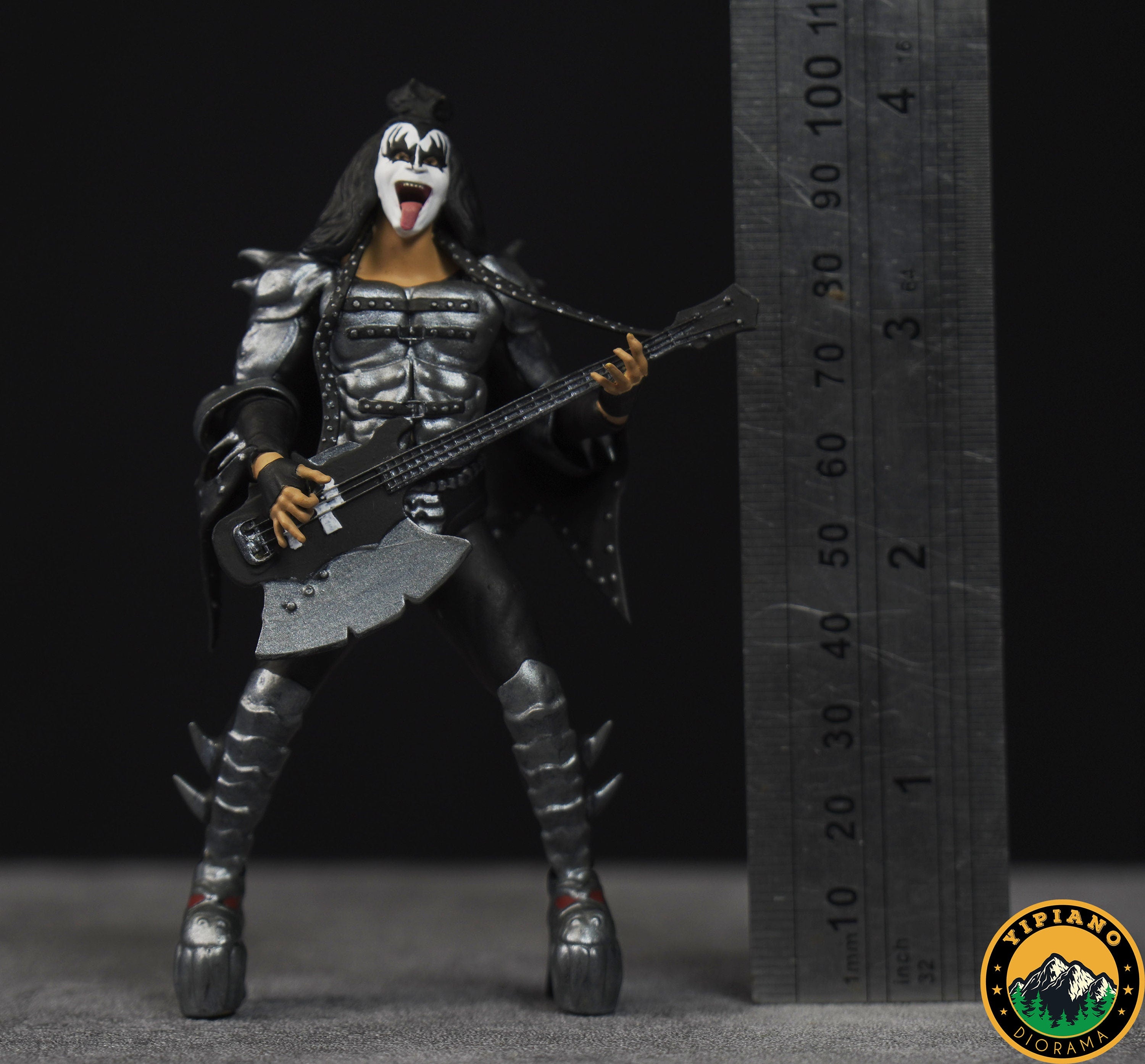 Rocker guitarist figure handpaint high detail 1:18 scale (4inches)
