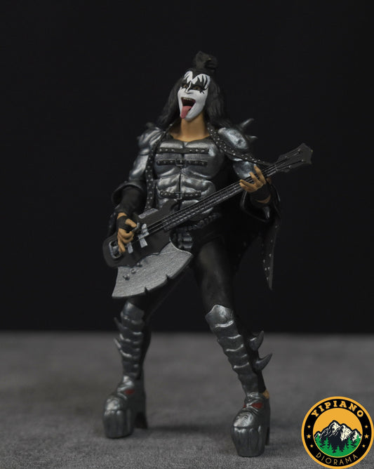 Rocker guitarist figure handpaint high detail 1:18 scale (4inches)