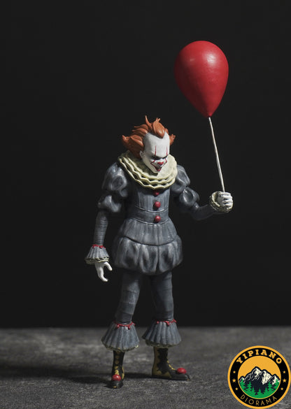 Horror balloon clown figure handpaint high detail HO to 1:18 scale