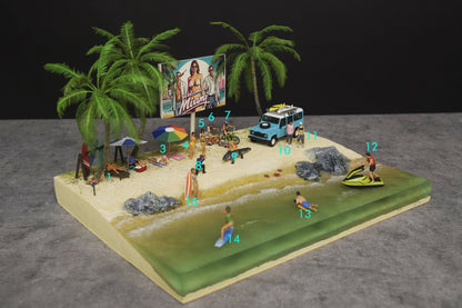 1/64 scale Beach diorama for car diecast