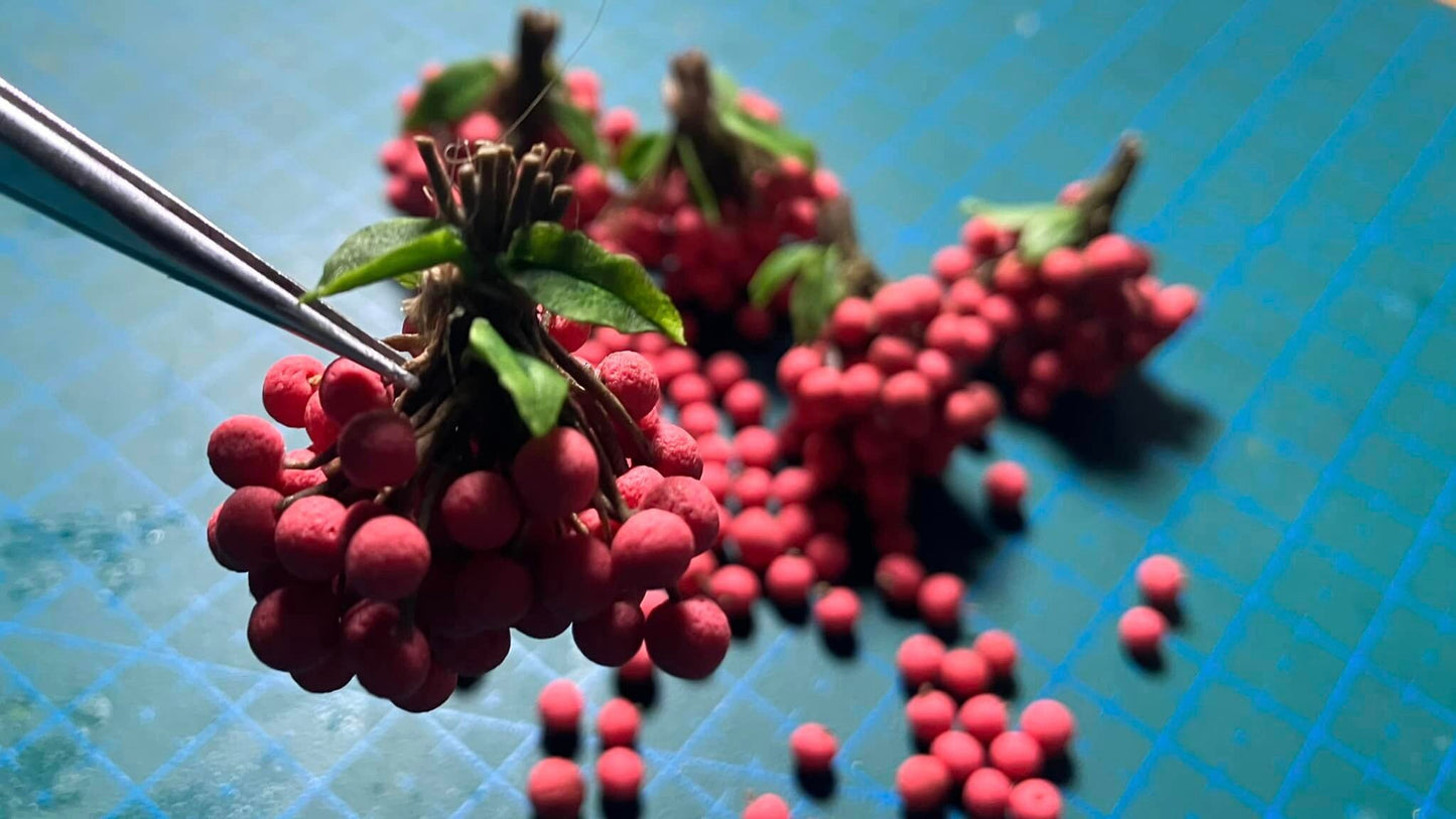 1/12 Lychee Miniature Fruit ( 1 bunch/50pcs)