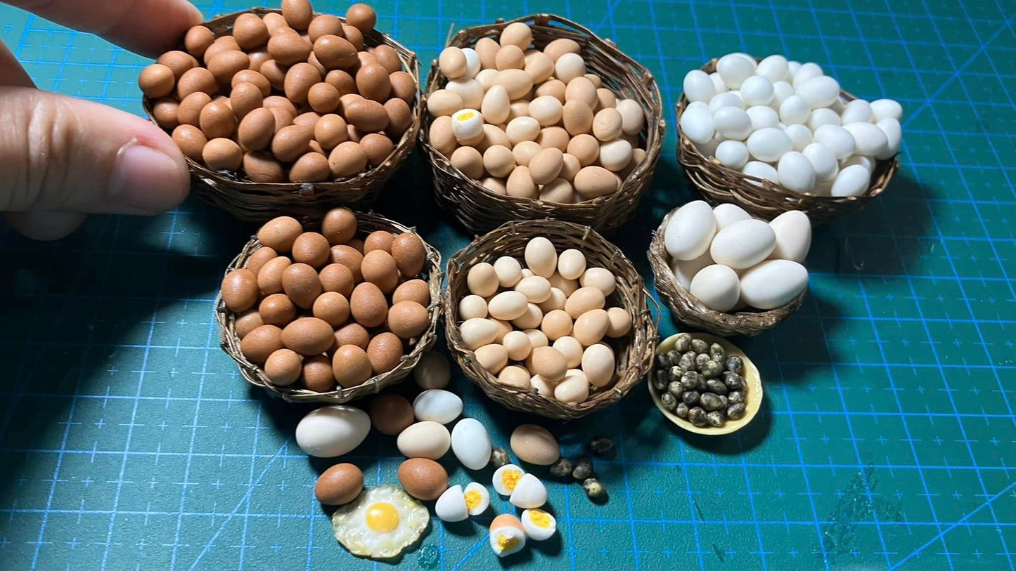 1/12 Egg Miniature Food (5pcs- WITHOUT BAMBOO BASKET)