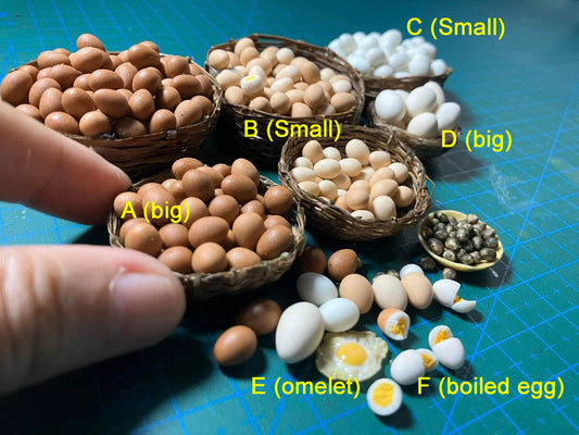 1/12 Egg Miniature Food (5pcs- WITHOUT BAMBOO BASKET)