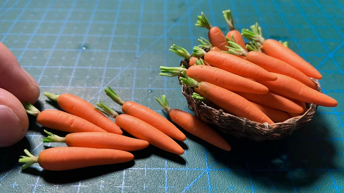 1/12 Carrot Miniature Vegetables ( 5pcs NO bamboo basket )