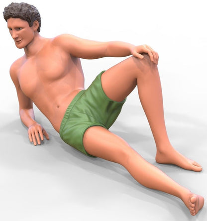 Beach people figure HO 1/64 1/18 1/43 Scale handpaint high detail
