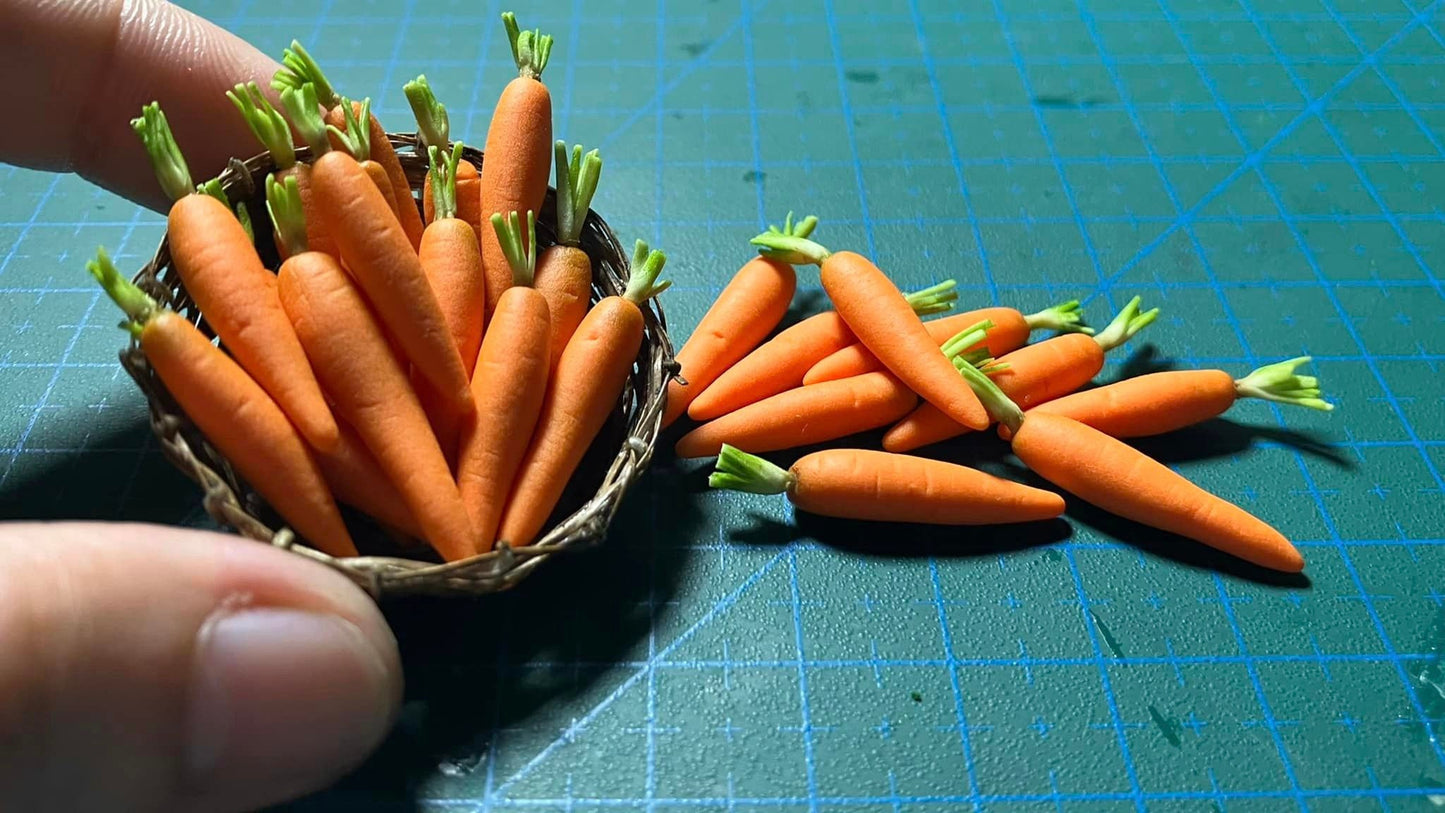 1/12 Carrot Miniature Vegetables ( 5pcs NO bamboo basket )
