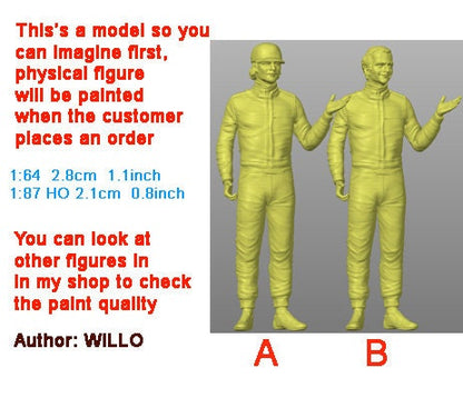 Racer figure handpaint high detail 1:18 to HO scale