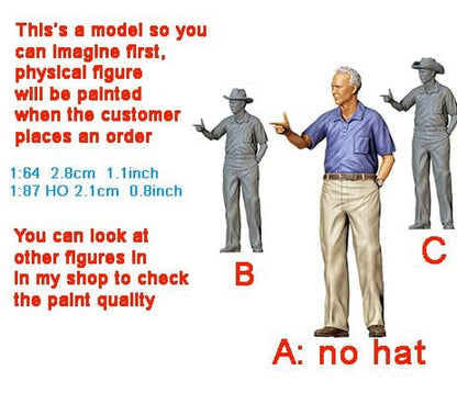 Torino man figure 1:18 to 1/64 HO scale handpaint high detail