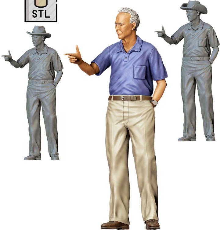 Torino man figure 1:18 to 1/64 HO scale handpaint high detail