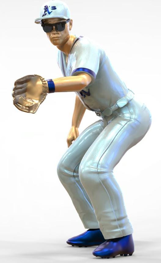 Baseball player center figure 1:18 to 1/64 HO scale handpaint high detail