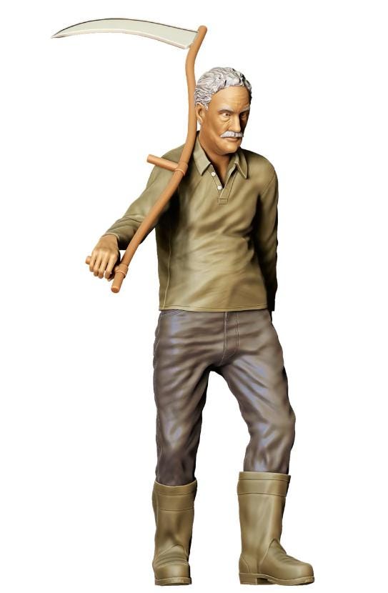 Farmer figure miniature HO 1:64 Scale handpaint high detail