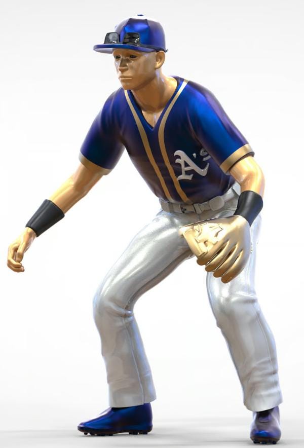 Baseball player center figure 1:18 to 1/64 HO scale handpaint high detail