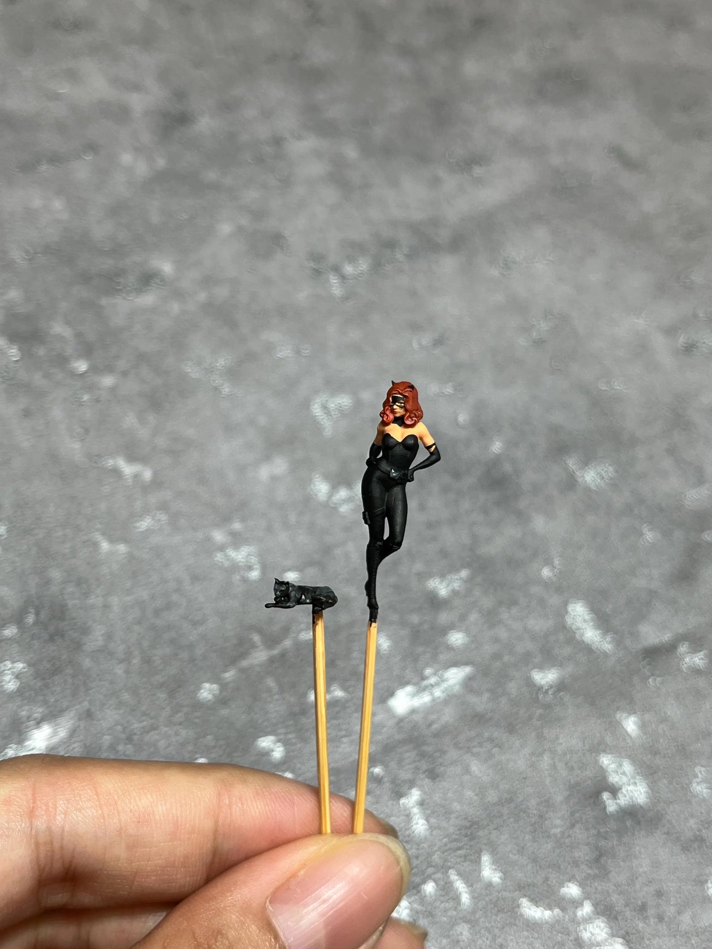 Girl  Cat figure handpaint high detail 1:18 scale