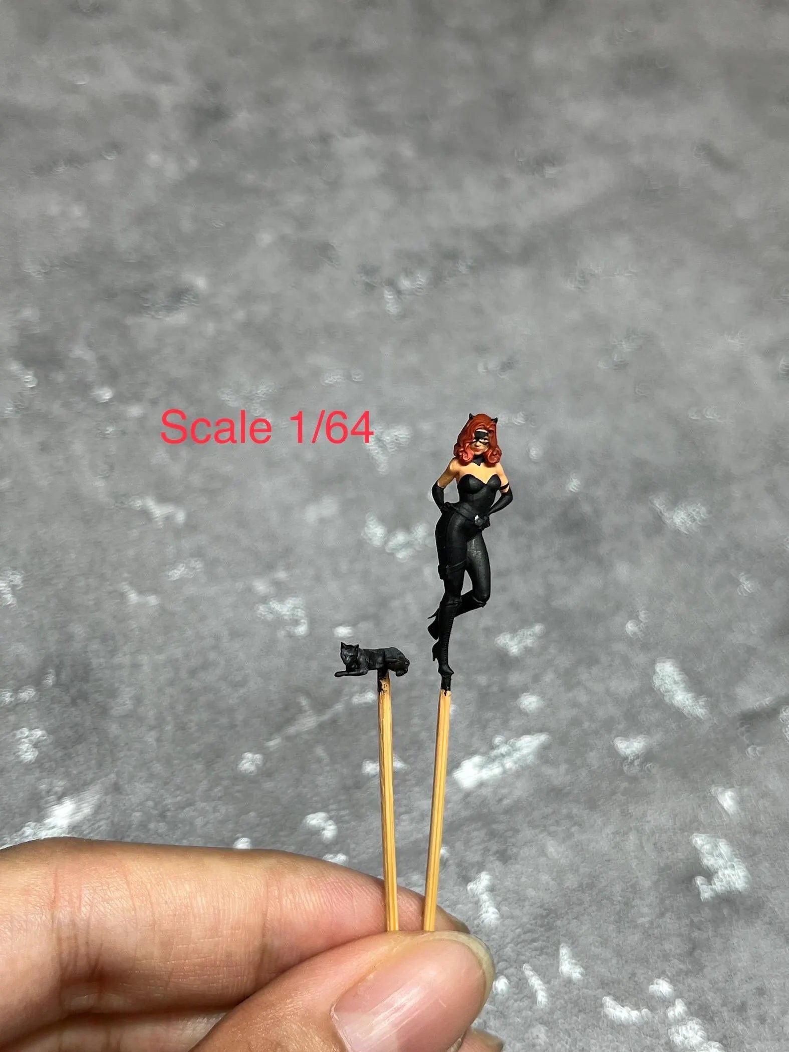 Girl  Cat figure handpaint high detail 1:18 scale