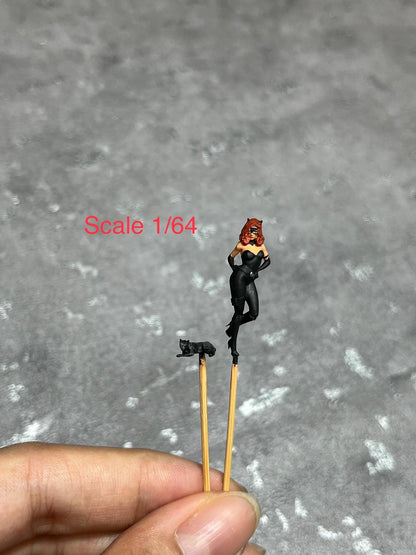 Girl  Cat figure handpaint high detail 1:18 scale