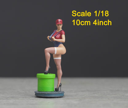 Sexy Pin Up Girl figure  HO 1/64 1/43 1/24 1/18 Scale handpaint high detail