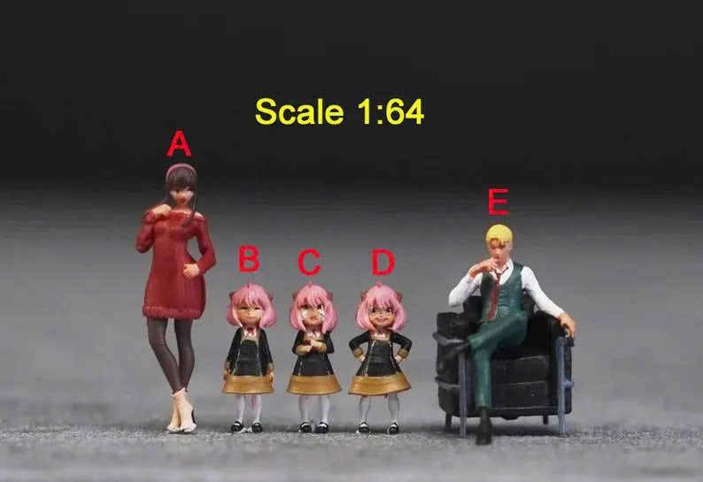 Family figure HO 1/64 1/18 1/43 Scale handpaint high detail