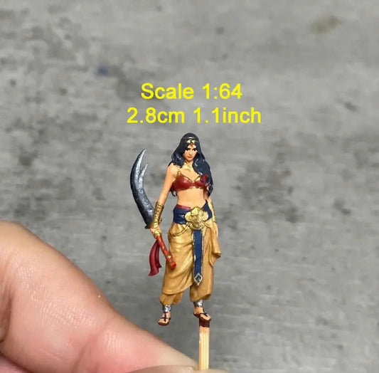 Girl warrior figurine handpaint high detail 1:18 to HO scale
