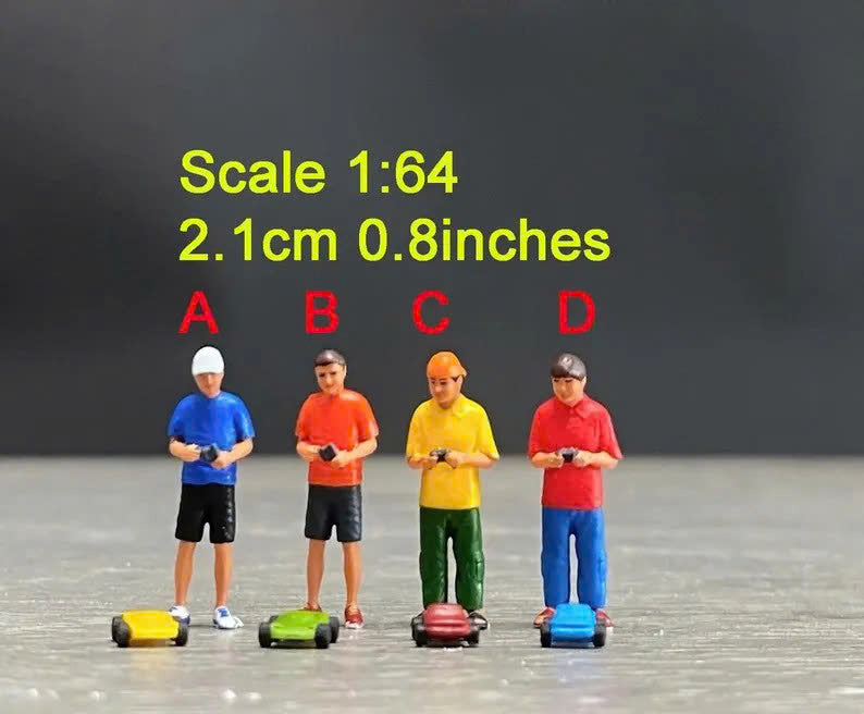 kids play remote control car figure miniature 1:18 to HO scale handpaint high detail