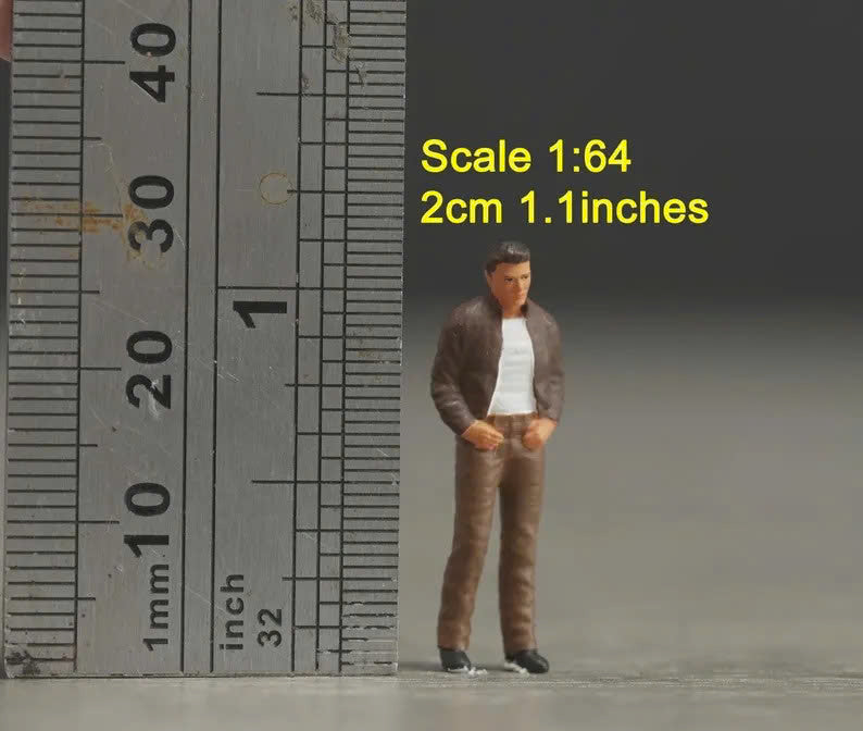 Man figurine handpaint high detail 1:18 to HO scale