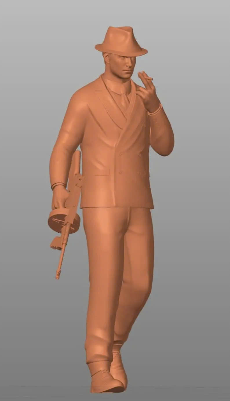 Mafia man figurine handpaint high detail 1:18 to HO scale