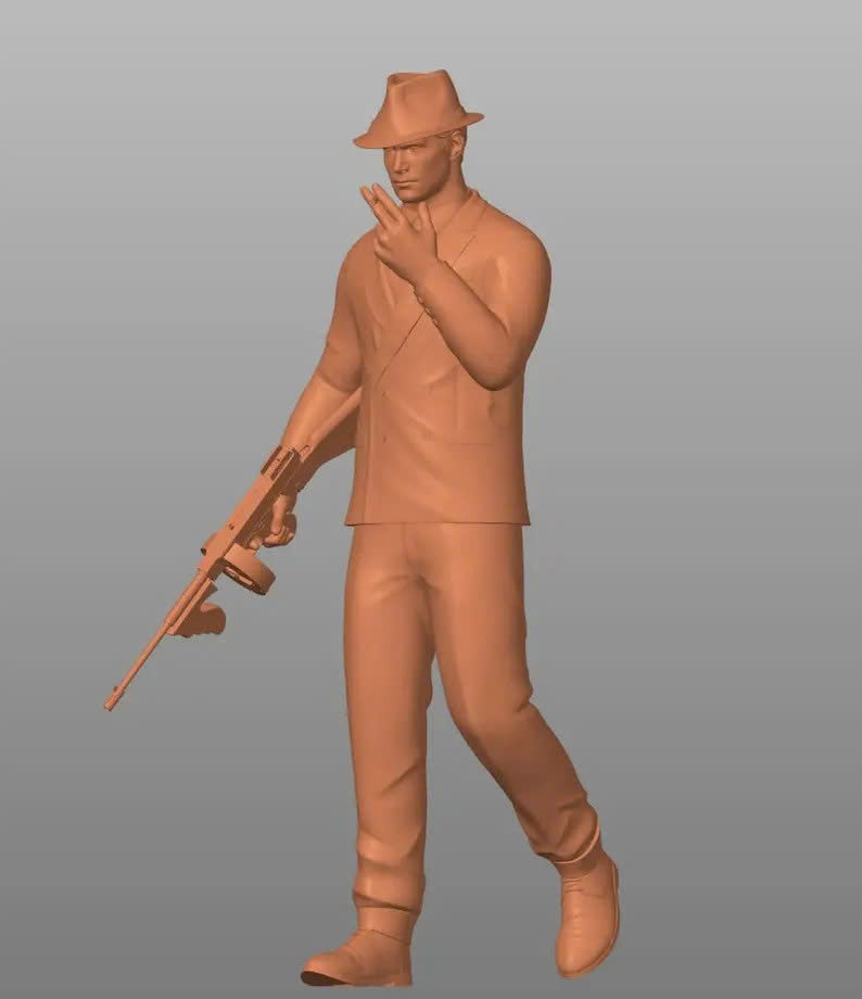 Mafia man figurine handpaint high detail 1:18 to HO scale