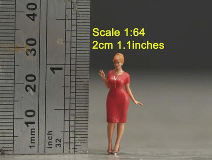 Red girl figurine handpaint high detail 1:18 to HO scale