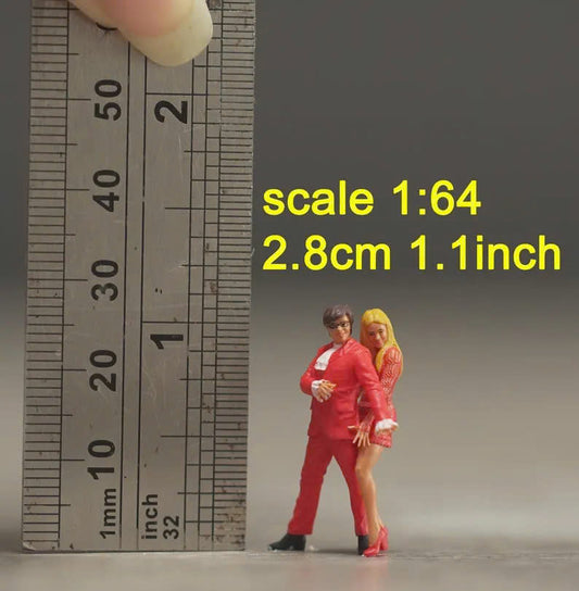 Spy man and girl figurine handpaint high detail 1:18 to HO scale