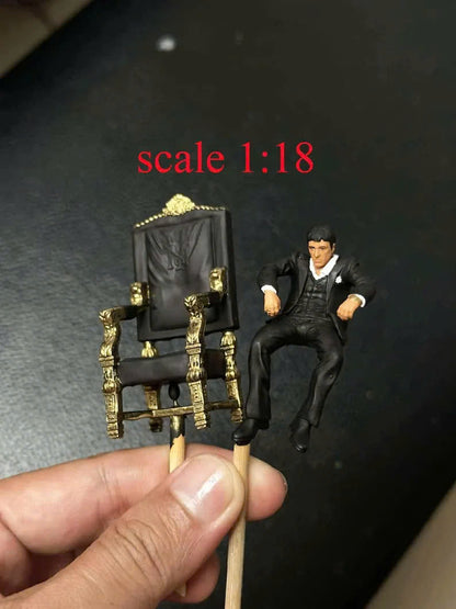 Man sitting figure HO 1/64 1/43 1/24 1/18 Scale handpaint high detail