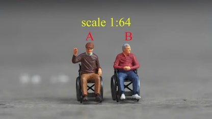 Old people sitting figure HO 1/64 1/43 1/24 1/18 Scale handpaint high detail