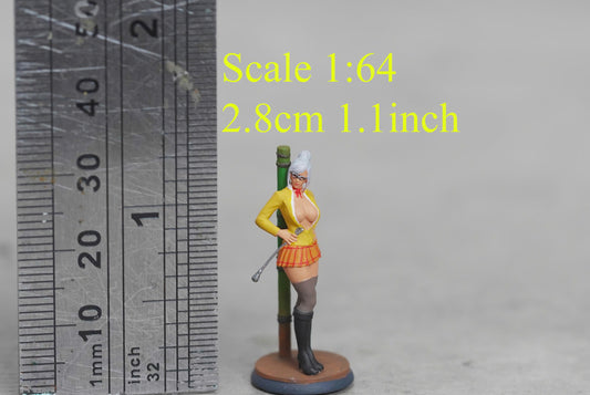 Girl sitting figure HO 1/64 1/43 1/24 1/18 Scale handpaint high detail