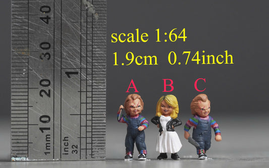 Horror killers figure 1:18 to 1/64 HO scale handpaint high detail