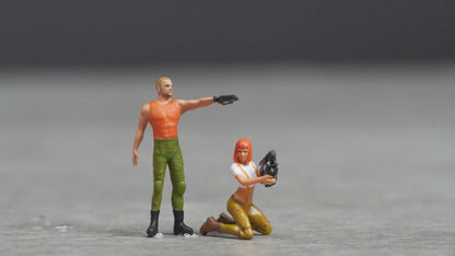 Man and girl figure HO 1/64 1/43 1/24 1/18 Scale handpaint high detail