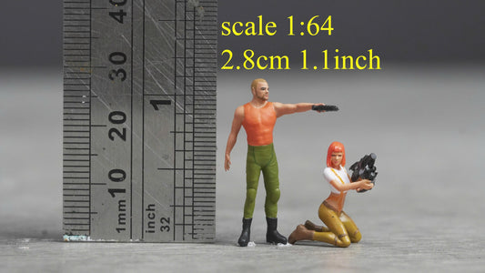 Man and girl figure HO 1/64 1/43 1/24 1/18 Scale handpaint high detail